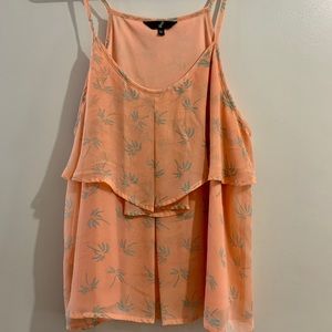 Orange tank top with palm trees